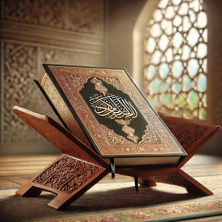 Holy Quran on a wooden rehal